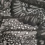 Мереживна тканина "SEASHELL" з кордовою ниткою В222_01 Чорний