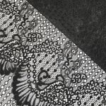 Мереживна тканина "SEASHELL" з кордовою ниткою (В222_01) Чорний
