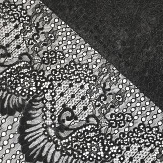 Мереживна тканина "SEASHELL" з кордовою ниткою (В222_01) Чорний