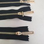 Блискавка металева №3 15 см Чорний-Золото