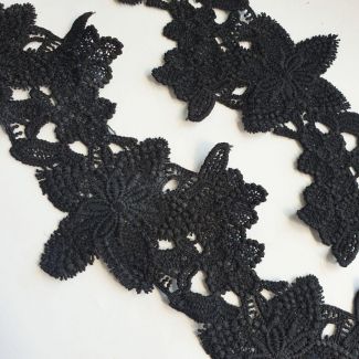 Мереживо макраме "Квітка" 9 см 15578_01 Чорний