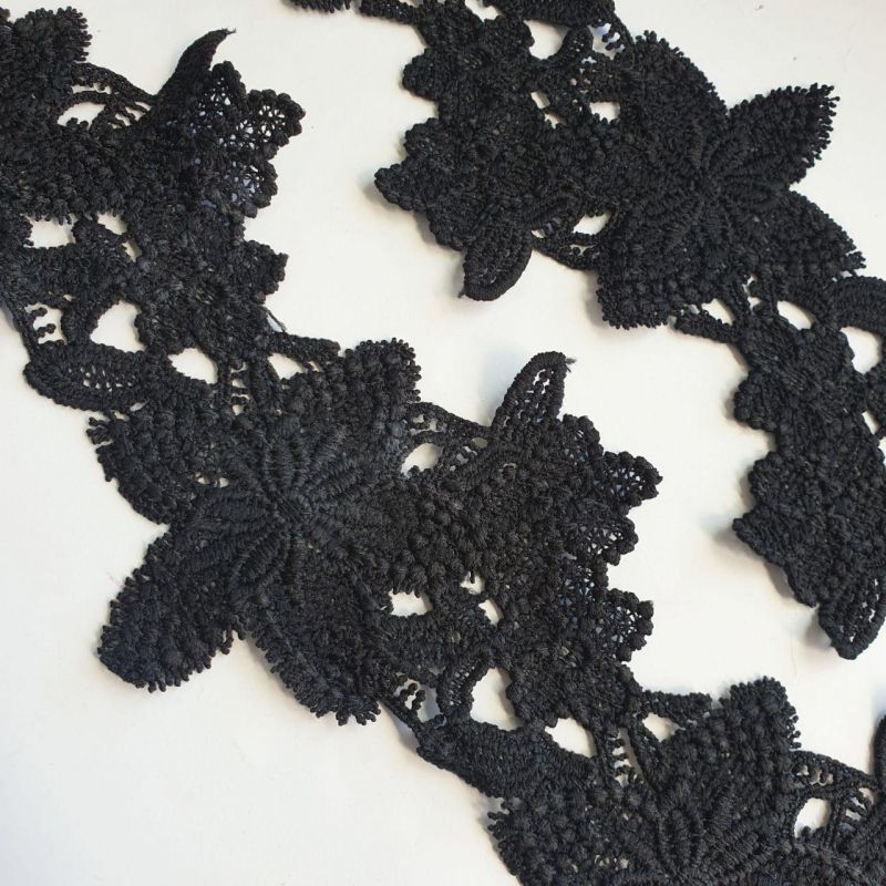 Мереживо макраме "Квітка" 9 см 15578_01 Чорний Мереживо макраме "Квітка" 9 см 15578_01 Чорний