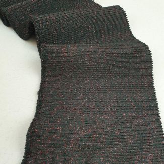 Манжет (дов'яз) трикотажний 10*75 см (3203) Чорний/Бордо