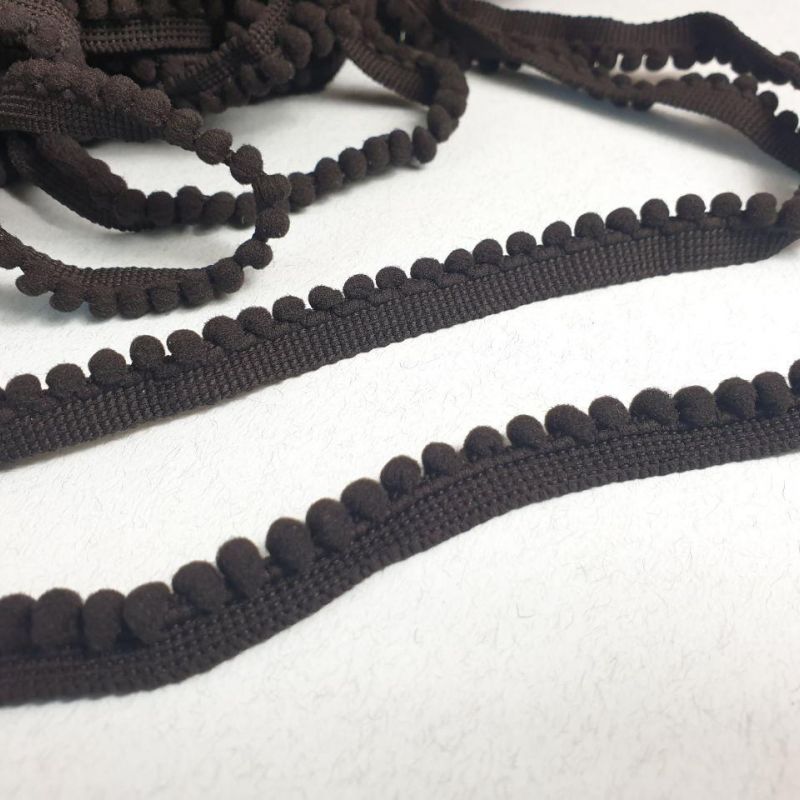 Тасьма з помпонами 0,5см, Чорний