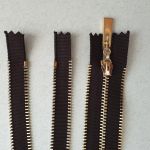 Блискавка металева з декоративним краєм №3 15 см Чорний - Золото