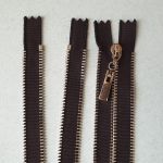 Блискавка металева з декоративним краєм №3 15 см Чорний - Срібло