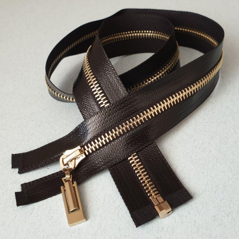 Блискавка металева з глянсовою накаткою 70 см №3 Чорний