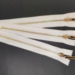 Блискавка металева №3 15 см Білий - Золото