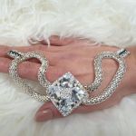 Металевий декор, пришивний з камінням 21см 