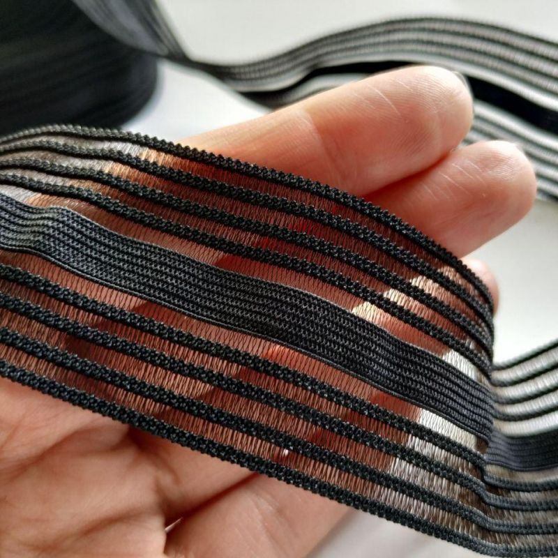 Резинка декоративна "Stripe" 4 см (1093_01) Чорний