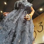 Органза "Півонія" з вишивкою та паєтками 01 Чорний