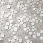 Сітка "Space" розшита паєтками з елементами органзи 1232_02 Біла