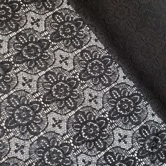 Мереживна тканина "Гібіскус" (30433_01) Чорний