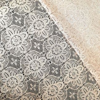 Мереживна тканина "Гібіскус" (30433_04) Бежевий