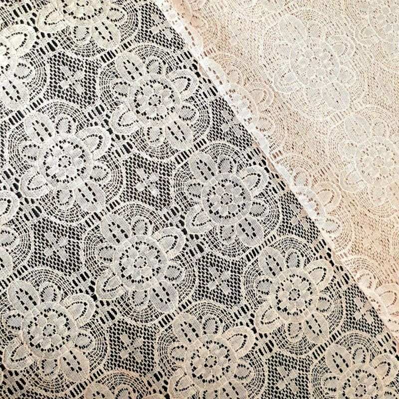 Мереживна тканина "Гібіскус" 30433_04 Бежевий
