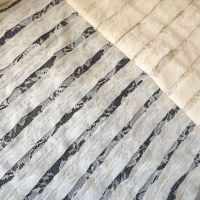 Мереживна тканина "Grace" з креповими смугами (910_04) Кремовий