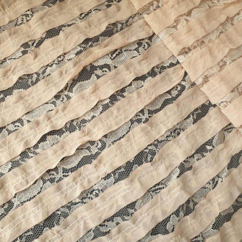 Мереживна тканина "Grace" з креповими смугами 910_06 Пудра