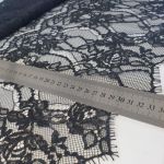 Мереживна тканина "Stella"  кордовою ниткою 70190G_01 Чорний