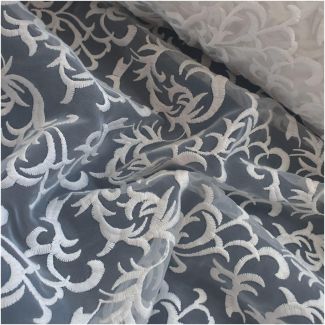 Органза з вишивкою "Вензель" 02 Білий