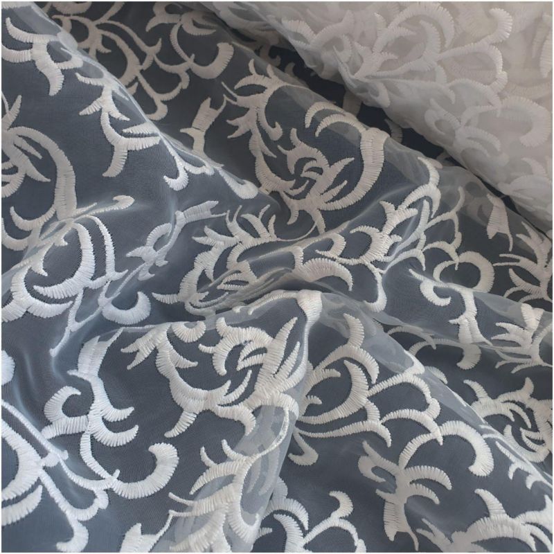 Органза з вишивкою "Вензель" 02 Білий