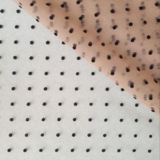 Сітка "Горох" з флоковим напиленням (02_05) Бежевий