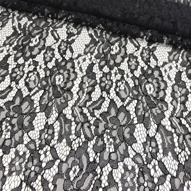 Мереживна тканина "IRMA" з кордовою ниткою 70054_01 Чорний