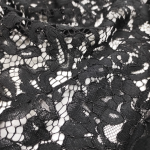 Мереживна тканина "Valentino" з кордовою ниткою 11611_01 Чорний