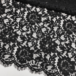 Мереживна тканина "Valentino" з кордовою ниткою (11611_01) Чорний Мереживна тканина "Valentino" з кордовою ниткою (11611_01) Чорний