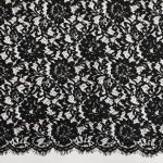 Мереживна тканина "Valentino" з кордовою ниткою 11611_01 Чорний