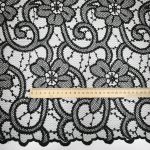 Сітка AMANDA ns01_01 чорна тканина з квітковою вишивкою