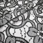 Сітка AMANDA ns01_01 чорна тканина з квітковою вишивкою
