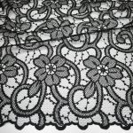 Сітка AMANDA ns01_01 чорна тканина з квітковою вишивкою