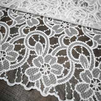 Сітка AMANDA ns01_02 молочна тканина з квітковою вишивкою