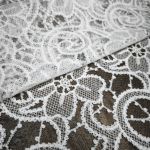 Сітка AMANDA ns01_02 молочна тканина з квітковою вишивкою