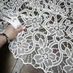 Сітка AMANDA ns01_02 молочна тканина з квітковою вишивкою