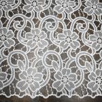 Сітка AMANDA ns01_02 молочна тканина з квітковою вишивкою