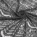 Мереживна тканина "Bloom" з кордовою ниткою 5152-1_01 Чорна