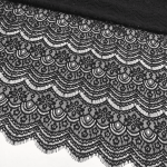 Мереживна тканина "Bloom" з кордовою ниткою (5152-1_01) Чорна