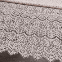 Мереживна тканина "Bloom" з кордовою ниткою (5152-1_06) Пудра