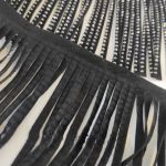 Бахрома замшева 15 см, стрази скло, чорний