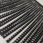 Бахрома замшева 15 см, стрази скло, чорний