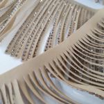 Бахрома замшева 15 см, стрази скло, бежевий