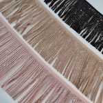 Бахрома замшева 15 см, стрази скло, чорний