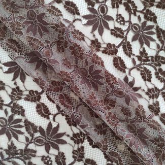 Мереживна тканина з велюром "Cinnamon" (3127_16), шоколад Мереживна тканина з велюром "Cinnamon" (3127_16), шоколад