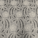 Органза тенсел "IDA" (S36_04) біколор, Крем - тканина з вишивкою