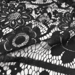 Мереживна тканина "Joli" з натуральною ниткою 1609_01 Чорний