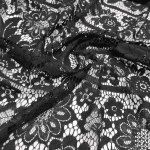 Мереживна тканина "Joli" з натуральною ниткою 1609_01 Чорний