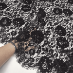 Гіпюр оксамитовий "MONA", купон (1810_01), чорний