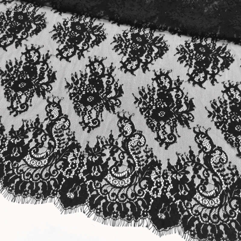 Мереживо шантільї з кордом "KAILA" 78843_01 Чорний