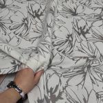 Органза декатована "Taira" (9950_04) Кремовий - напівпрозора тканина з квітковим візерунком